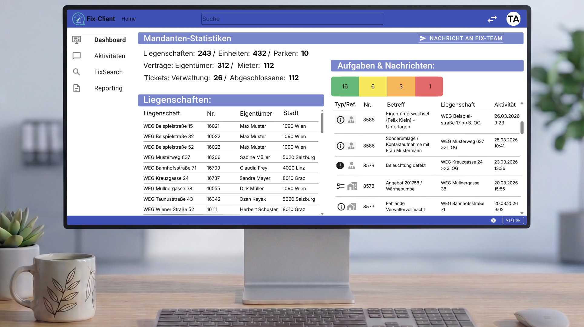 TENVIO Dashboard Österreich